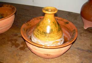 terracotta pottery on table